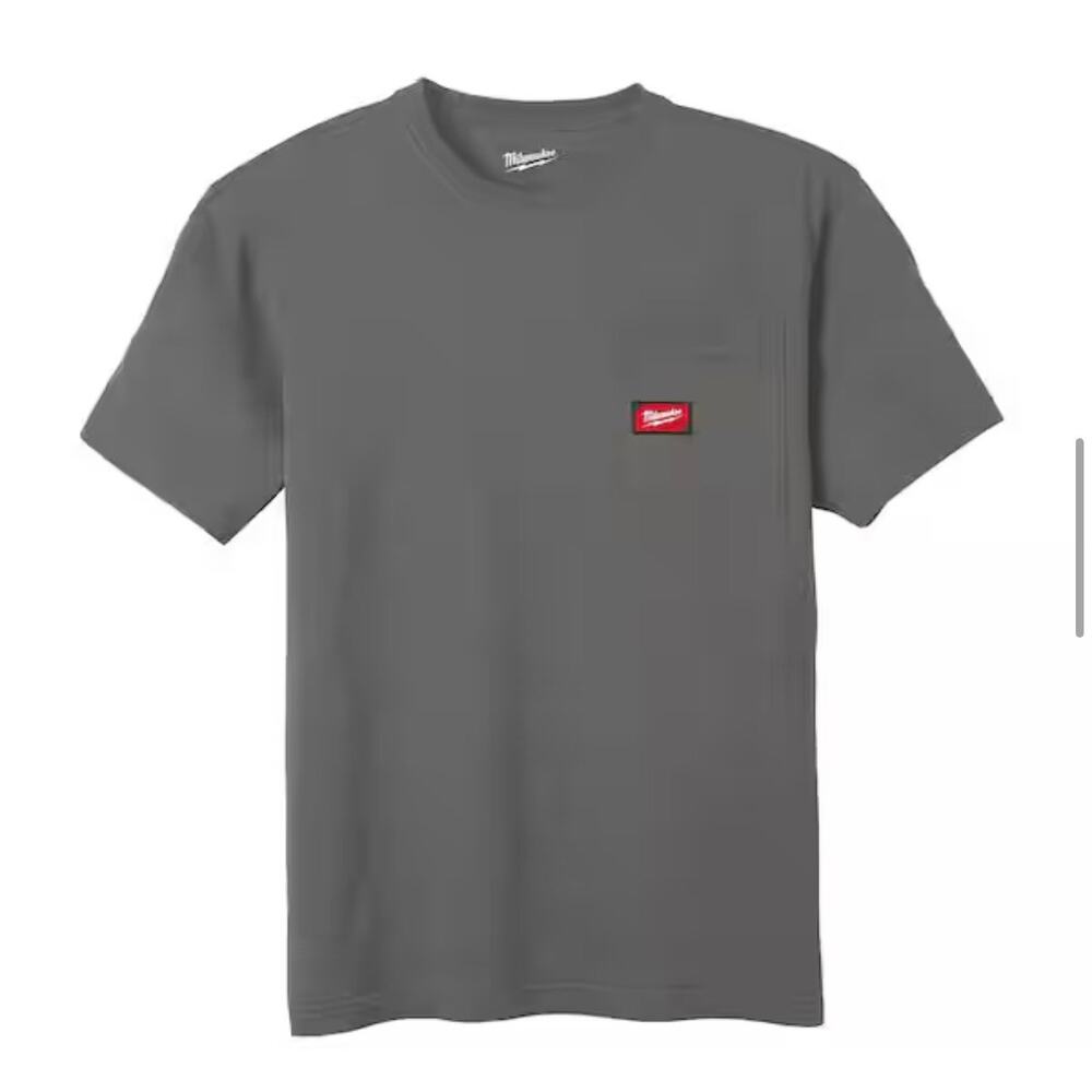 Milwaukee GRIDIRON Gray Pocket T Shirt Medium As Is